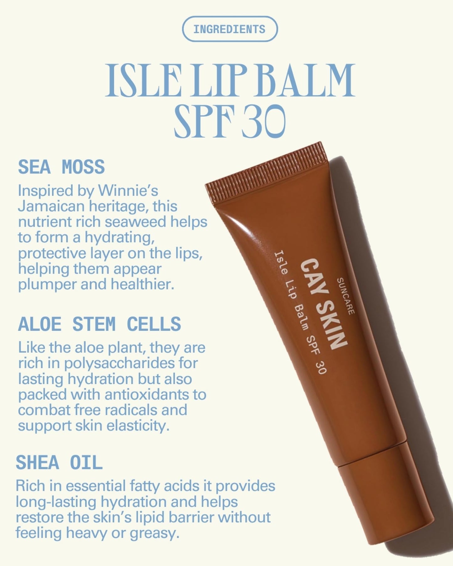 Cay Skin Isle Lip Balm SPF 30 – High Shine, Hydrating, Non-Sticky Lip Gloss in Vanilla Brown Sugar Flavor – Formulated with Natural Ingredients for All Skin Tones – 3-Pack, Bad Gyal Berry