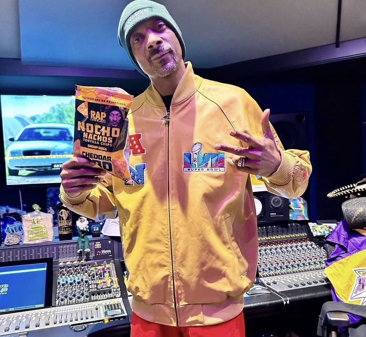 Rap Snacks Snoop Dogg Cheddar BBQ Nocho Nachos Tortilla Chips 2.5 Oz Bags - Pack of 6