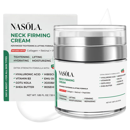 Nasola Neck Firming Cream with Retinol Collagen & Hyaluronic Acid Lifting - Turkey, Saggy Neck Tightener, Skin Tightening Cream, Anti Aging Moisturizer for Décolleté, 1.85 Fl Oz