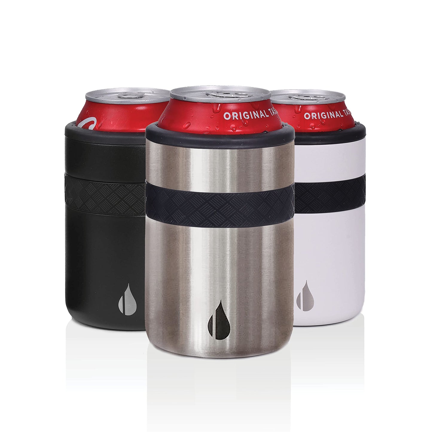 Elemental Insulated Can Cooler, Triple Wall Stainless Steel Can Cooler Insulator - Drink Cooler Cup for 12oz Regular Beer, Soda, Sparkling Water - Brushed Steel