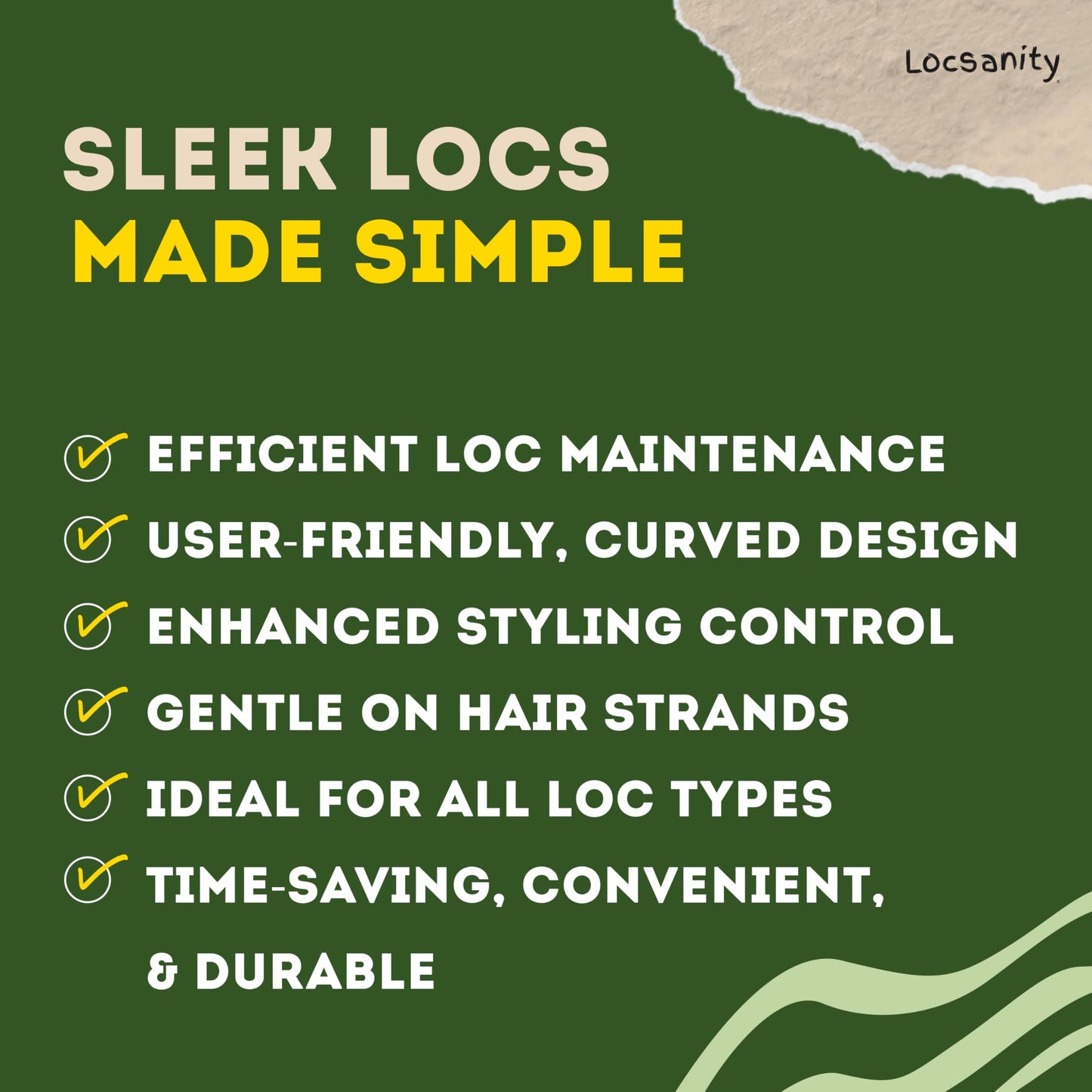 Locsanity Curved Interlocking Tool for Microlocs and Medium Locs Maintenance – Hair Tools for Dreadlocks, Sisterlocks, Interlocks, and Crochet Locks