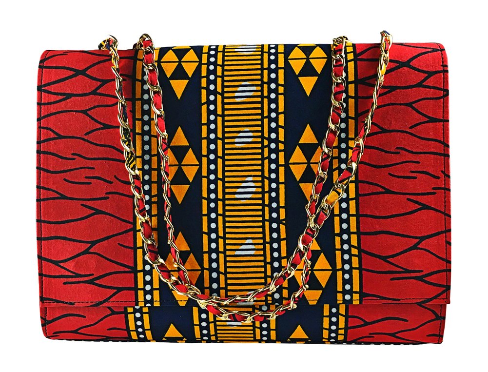 2Chique Boutique Women's Ankara Print Fashion Handbag,KELECHI