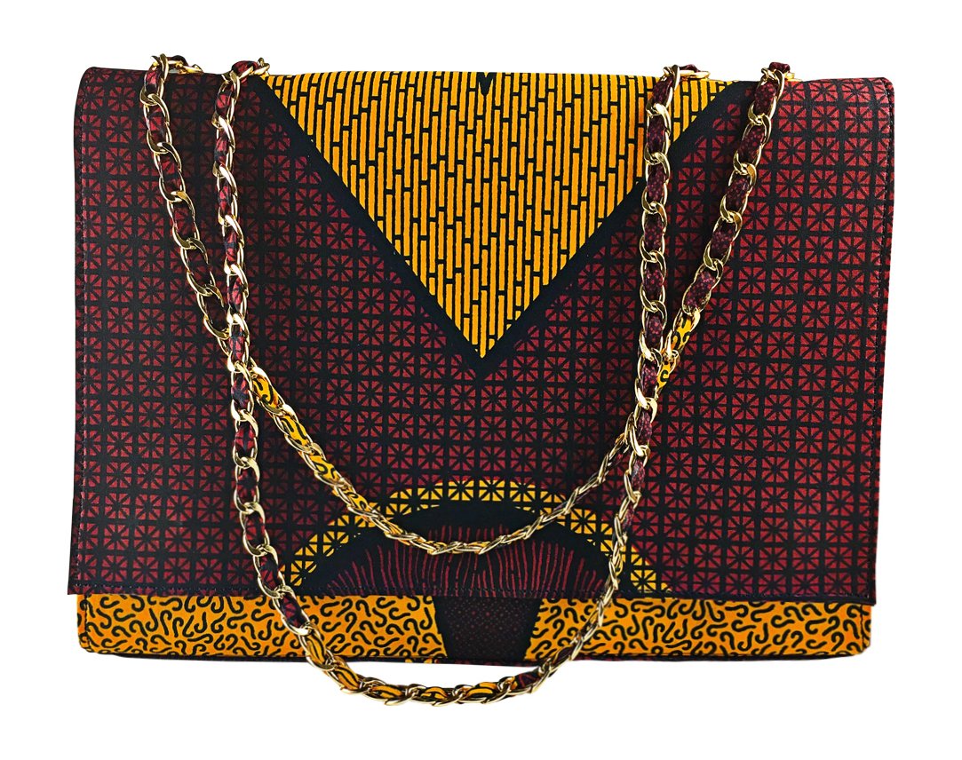 2Chique Boutique Women's Ankara Print Fashion Handbag, NNEOMA