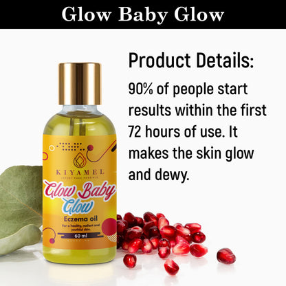KIYAMEL | Glow Baby Glow Eczema Relief Oil - High-Performing Moisturizer for Babies with Mild to Severe Eczema, Scars, & Dark Patches left due to Eczema, Mosquito bites & Problematic Skin Conditions