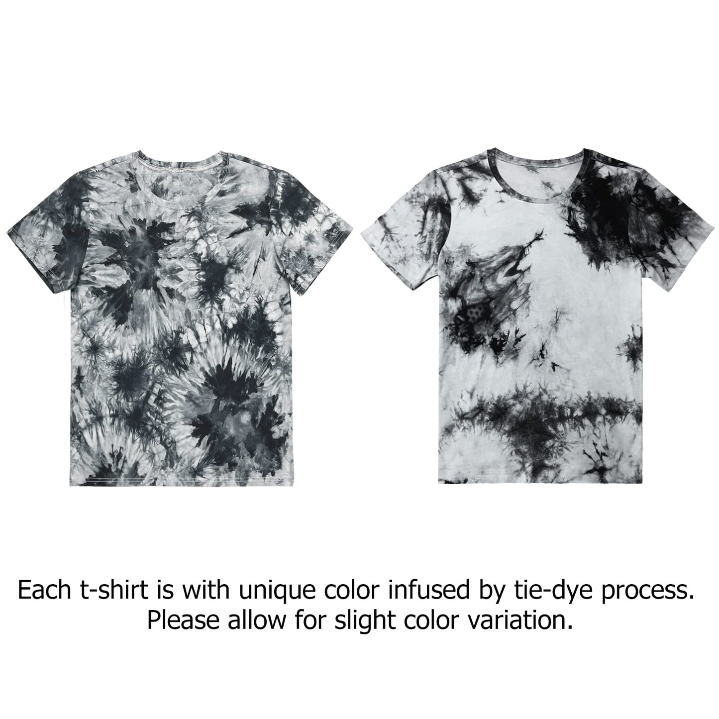 BLACKOO Women Cute Graphic Tie Dye Tees White Black Medium