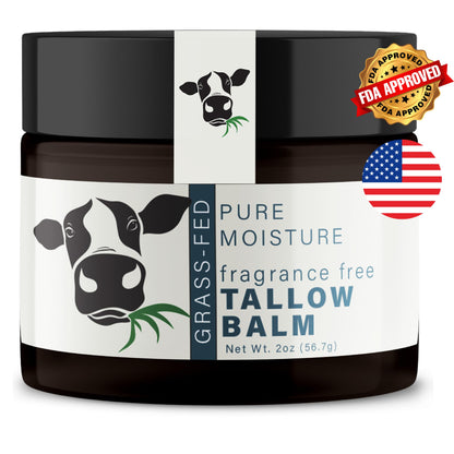 Grass Fed Beef Tallow for Skin - Tallow Face Moisturizer - Beef Tallow Balm for Face - Head to Toe Tallow Skin Care - Grass Fed Beef Tallow Moisturizer - Organic Beef Tallow for Face (Fragrance Free)