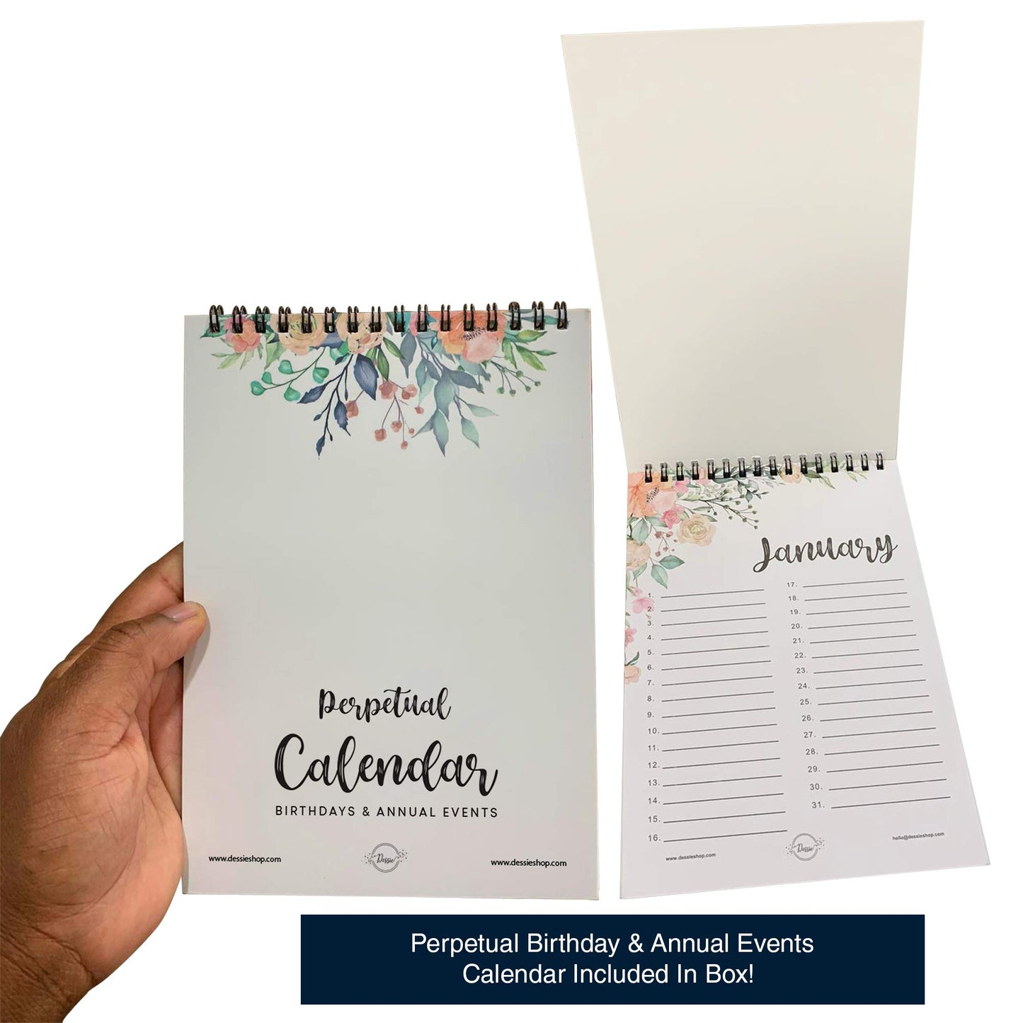 Dessie 30 Unique Happy Birthday Cards 5x7 - Gold Foil Birthday Cards Bulk With Message Inside. 32 White and Colored Envelopes, Perpetual Birthday Calendar and Gold Sealing Stickers Included In Box