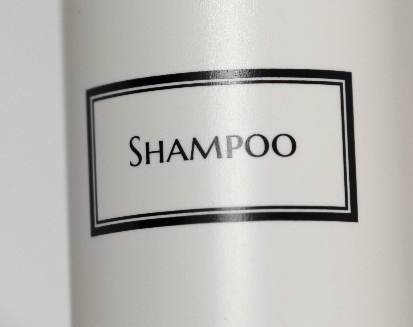 Artanis Home Silkscreened Empty Shampoo Bottle, Cosmo/Bullet 16 oz, White (Black Pump)