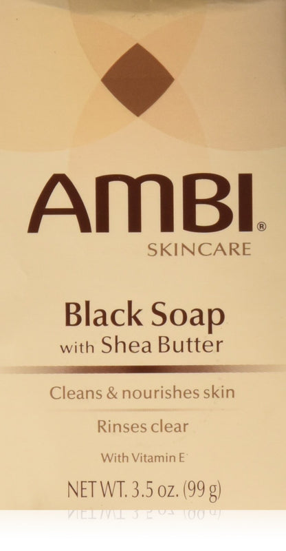Ambi Skincare Black Soap with Shea Butter, 3.5 Oz (Pack of 2)