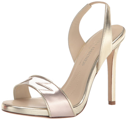 Tiannia Barnes Women's Giselle Slingback Heeled Sandal, Gold, 8