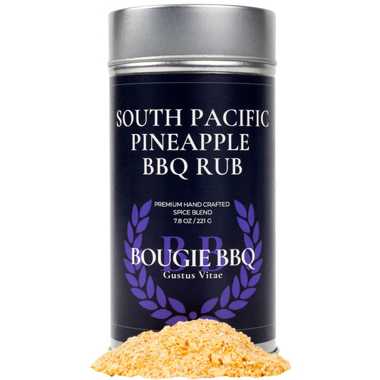 South Pacific Pineapple BBQ Rub & Seasoning | Gourmet Seasoning, Artisanal Spice Blend | All Natural, Non GMO | Hand Crafted in Small Batches in USA | No MSG or Artificial Ingredients | GLP-1 Friendly | Sustainably Sourced, Ultra Premium Seasoning | Bougi