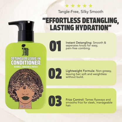 Pardon My Fro Detangler Leave In Conditioner - Moisturizing, Nourishing - for Textured Curly Hair - 12 fl oz