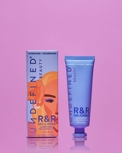 Undefined Beauty R&R Gel-Crème Fragrance-Free Moisturizer infused with Peptides, Ceramides, Niacinamide, Prickly Pear, Shea Butter