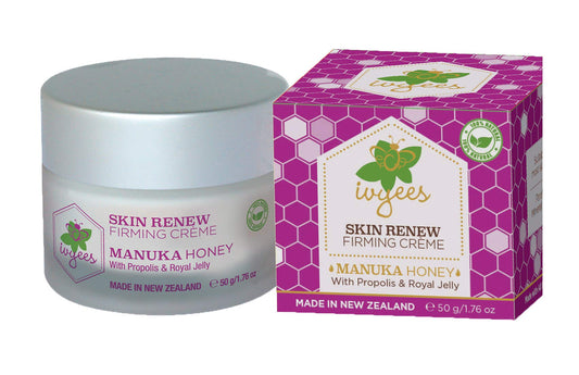 Ivyees Skin Renew Firming Crème 1.76 Oz With Manuka Honey, Royal Jelly, Propolis, and Vitamin E To Assist Healthy Skin and Minimize Signs of Aging