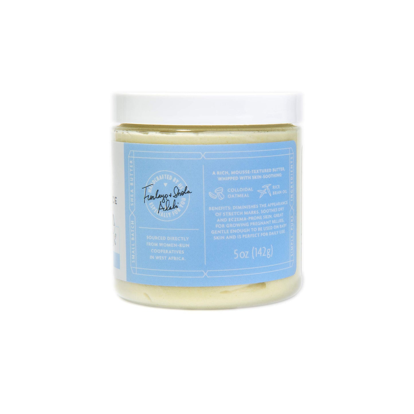 Shea Radiance P.U.R.E. Whipped Shea Butter with Colloidal Oatmeal - Whipped Body Butter Blended with Skin Soothing Oatmeal & Moisturizing Rice Bran Oil | Unscented (5 oz)