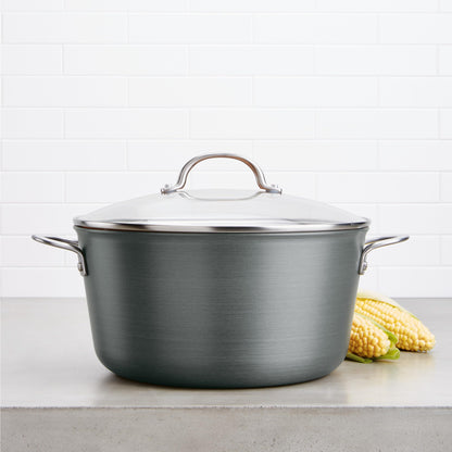 Ayesha Curry Home Collection Hard Anodized Nonstick Stock Pot/Stockpot with Lid, 10 Quart, Charcoal Gray