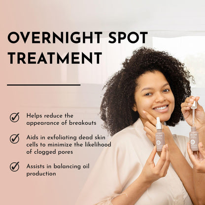 Bolden Overnight Spot Treatment | Targets and Gets Rid of Breakouts Overnight | For All Skin Types with Active Blemishes & Prevents Future Breakouts | 1.0 fl oz