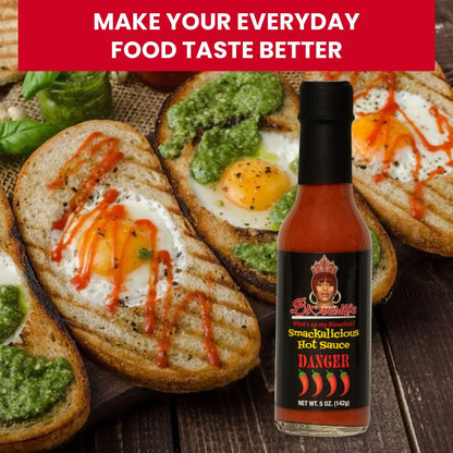 Blove's Smackalicious Hot Sauce, Ghost Pepper Vinegar Flavored Sauce, Vegan Organic Hot Sauce W/Low-Sodium, Low-Fat, No Added Preservatives & Flavours - All Natural Hot Sauce Danger Bottle - 5 Oz