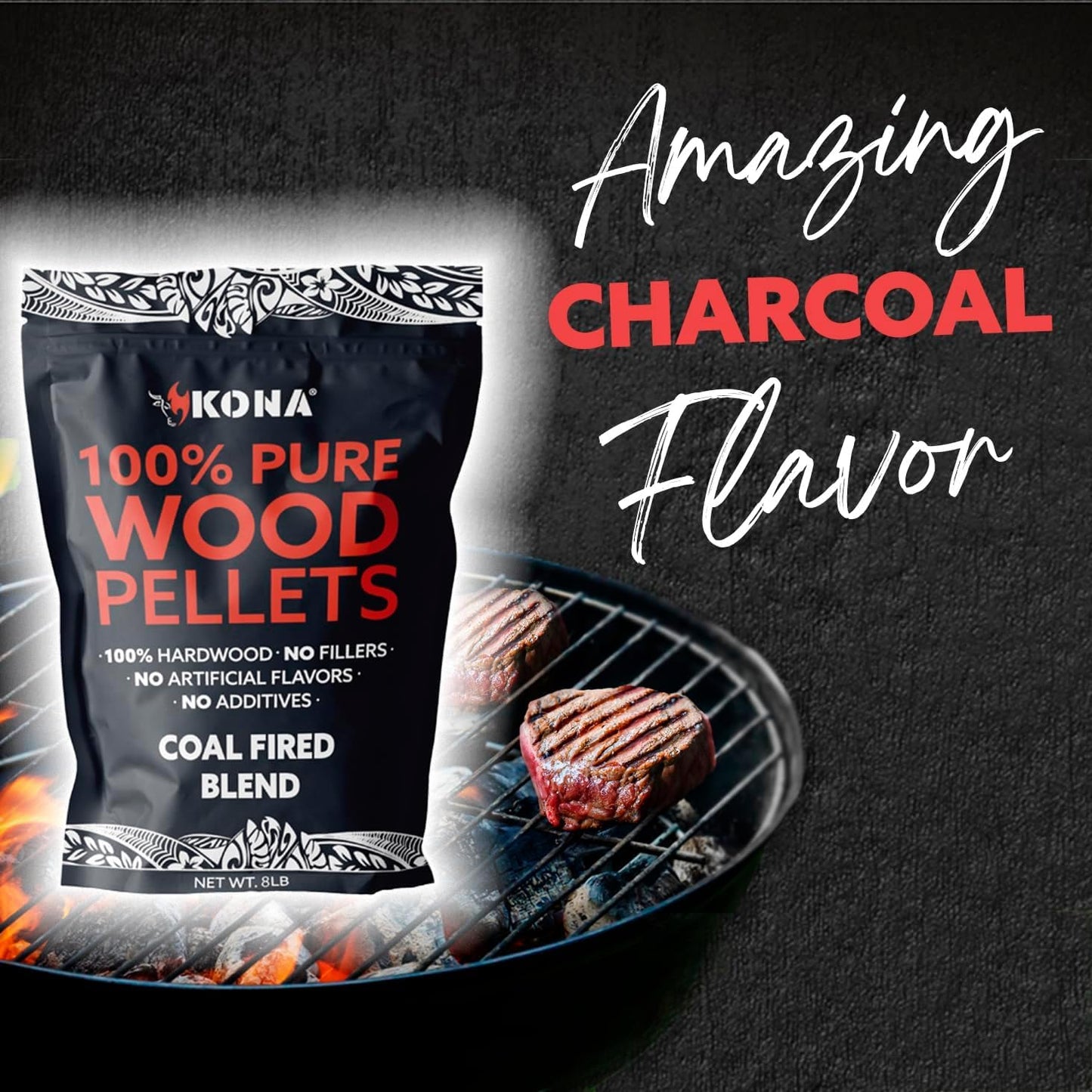 (2 Pack) Pizza & Charcoal Smoker Pellets - (2 lb) Premium Wood Pellet Bags for Smoker, Grill, Pizza Oven - Pizza Blend & Coal Fired Flavors - 100% Natural Hardwood - Ultimate Smoky Flavor Experience