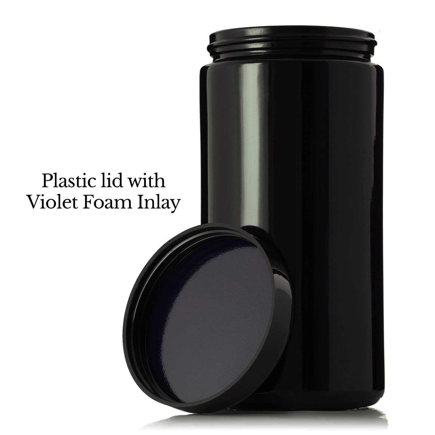 Artanis Home Black Ultraviolet Glass Jar with Lid | 1 Liter 33.8 oz Airtight Smell Proof Container | Wide Neck Herb Storage, Ideal for Coffee, Tea, Spices, Dried Goods, Tall Glass Jar for Kitchen