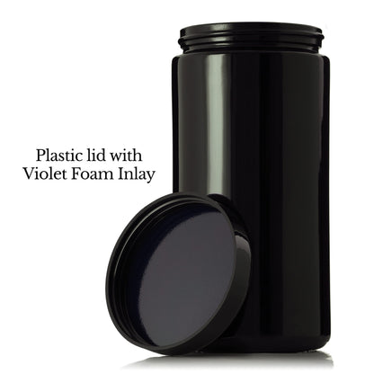 Artanis Home Black Ultraviolet Glass Jar with Lid | 1 Liter 33.8 oz Airtight Smell Proof Container | Wide Neck Herb Storage, Ideal for Coffee, Tea, Spices, Dried Goods, Tall Glass Jar for Kitchen