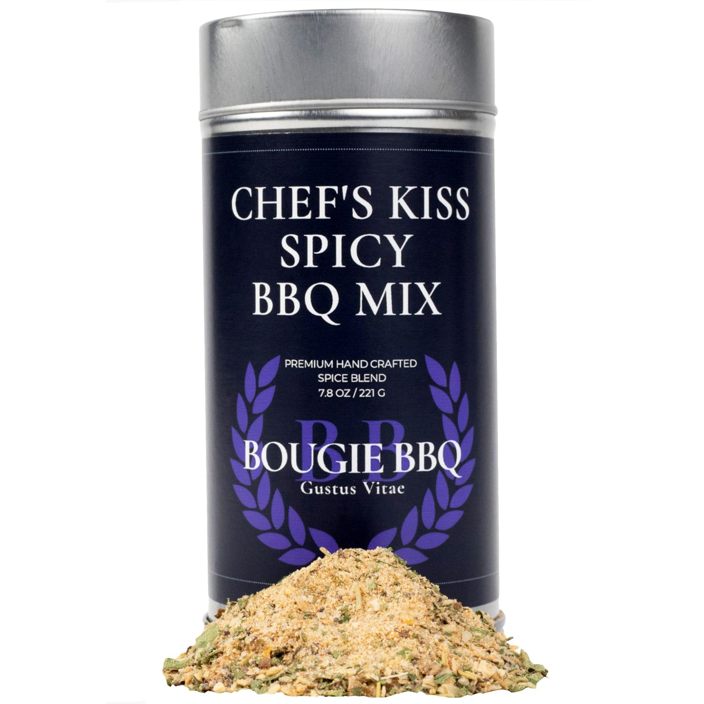 Chef's Kiss Spicy BBQ Mix | Gourmet Seasoning, Artisanal Spice Blend | All Natural, Non GMO | Hand Crafted in Small Batches in USA | No MSG or Artificial Ingredients | GLP-1 Friendly | Sustainably Sourced, Ultra Premium Seasoning | Bougie BBQ | Gustus Vit