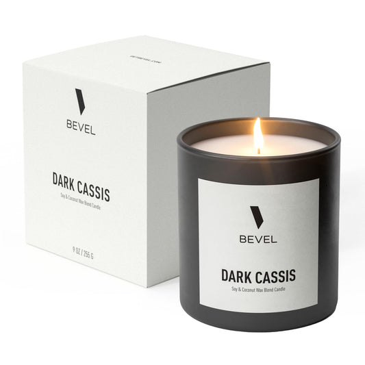 Bevel Dark Cassis Candle, Soy and Coconut Wax Blend, Luxury Scented Candle for Home, Elevate Your Ambiance, 60 Hour Burn Time, 9oz