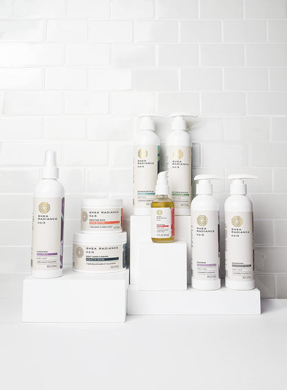 Shea Radiance Hydrating Hair Milk Spritz w/Natural Essential Oils & Rice Bran Oil | Detangle, Hydrate, & Protect Locks | 8oz