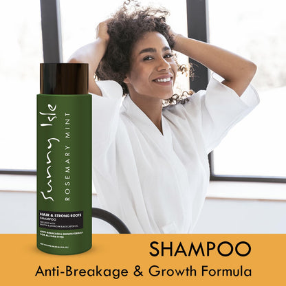 Sunny Isle Rosemary Mint Hair & Strong Roots Shampoo 12oz | Anti-Breakage & Growth Formula | Infused with Biotin & Jamaican Black Castor Oil | All Hair Types