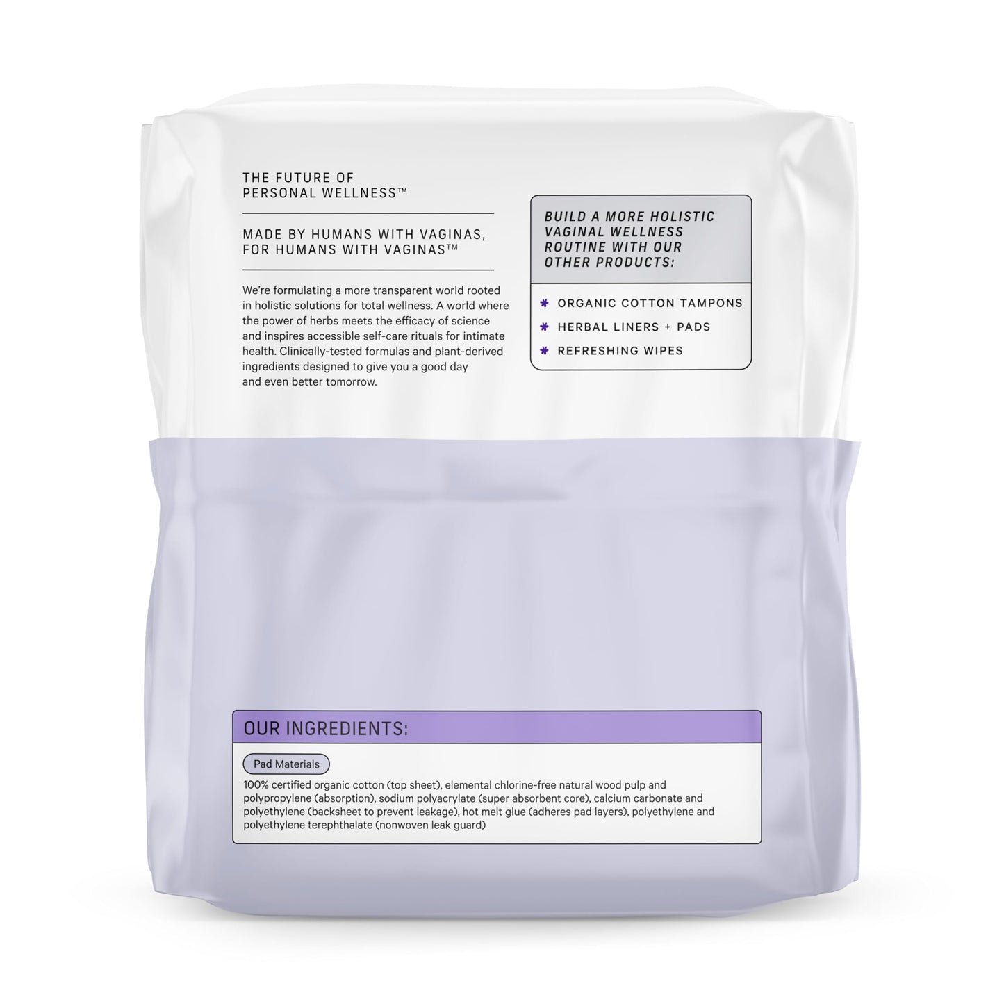 The Honey Pot Company - Pads for Women - Non-Herbal Overnight Pads w/Wings - Organic Cotton Cover, & Ultra-Absorbent Pulp Core - Sanitary Pads for Women - Feminine Care - FSA & HSA Eligible - 12 ct