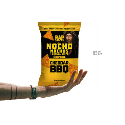 Rap Snacks Snoop Dogg Cheddar BBQ Nocho Nachos Tortilla Chips 2.5 Oz Bags - Pack of 6