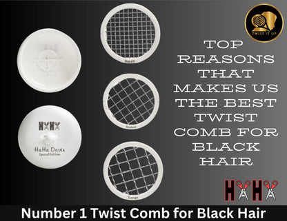 HaHa Davis Twist It Up Comb - Special Edition, V5 Modular Dome Comb for Black Men's Curls - Alternative to Hair Sponges and Tennis Racket Twist Combs