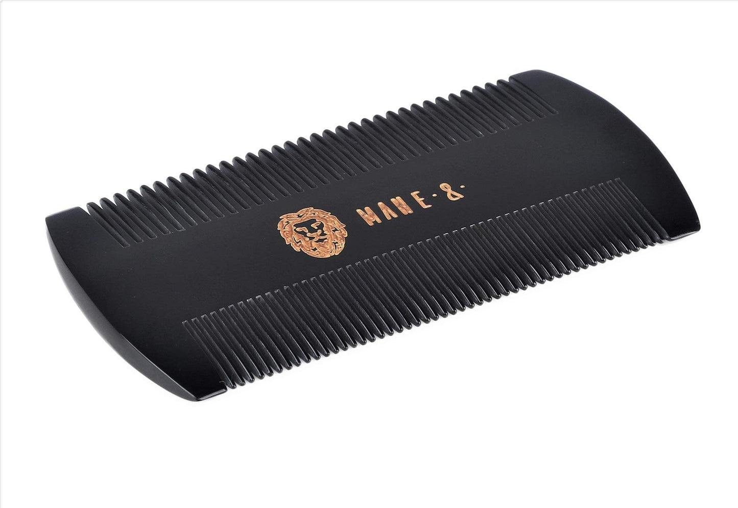 Premium 100% Oxhorn Dual-Action Beard Comb with Genuine Leather Case – the Perfect Beard Grooming Gift for Men by Man & Mane.