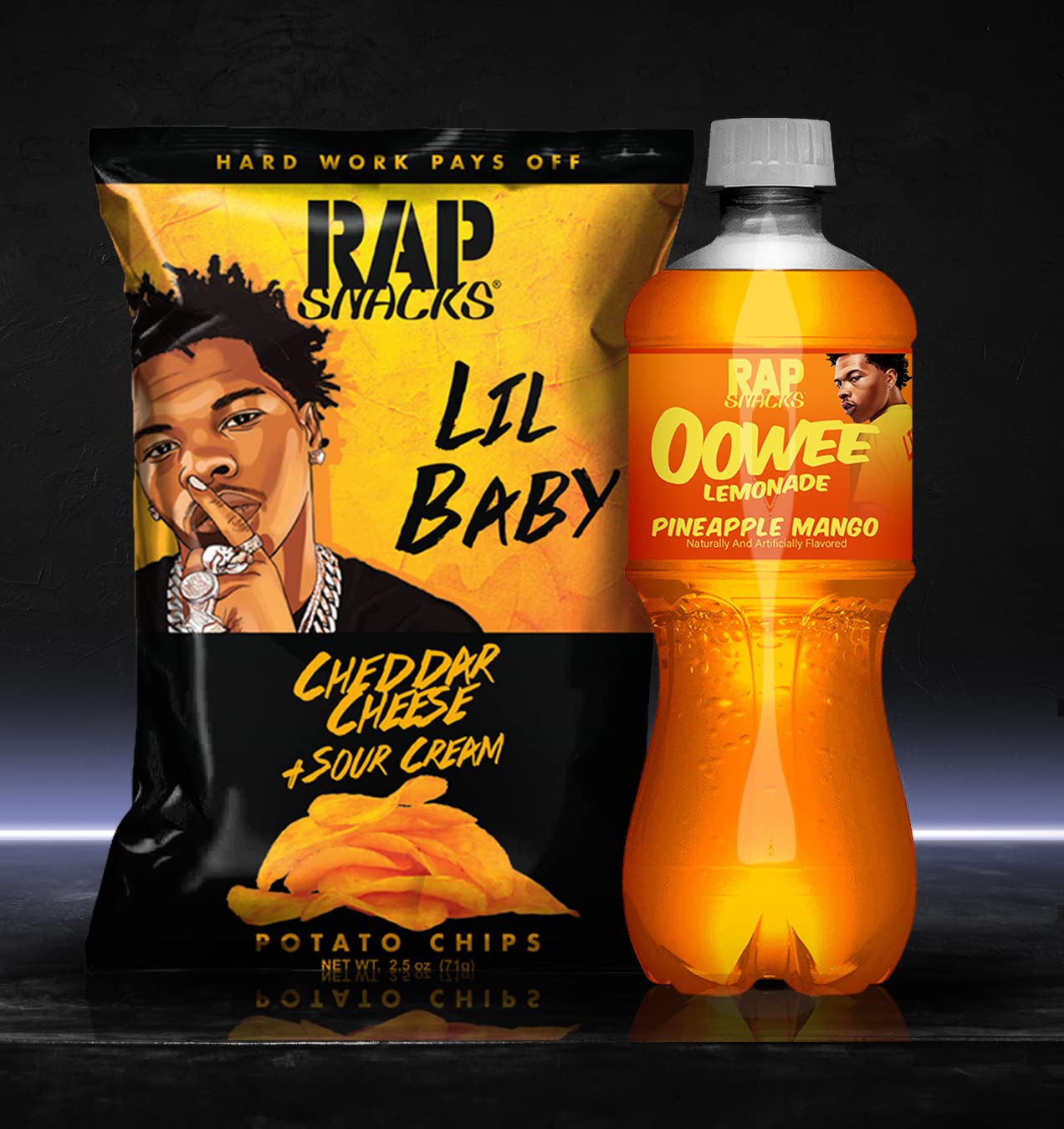 Rap Snacks Lil Baby Cheddar Cheese + Sour Cream Potato Chips 2.5 Oz Bags-Pack of 6
