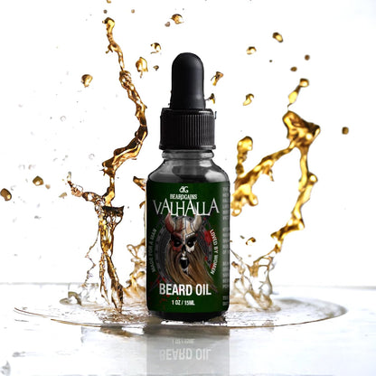 Beard Gains Valhalla Luxury Scented Beard Oil for Men - Groom, Control, and Promote Facial Hair Growth - Made In USA - 1 Ounce
