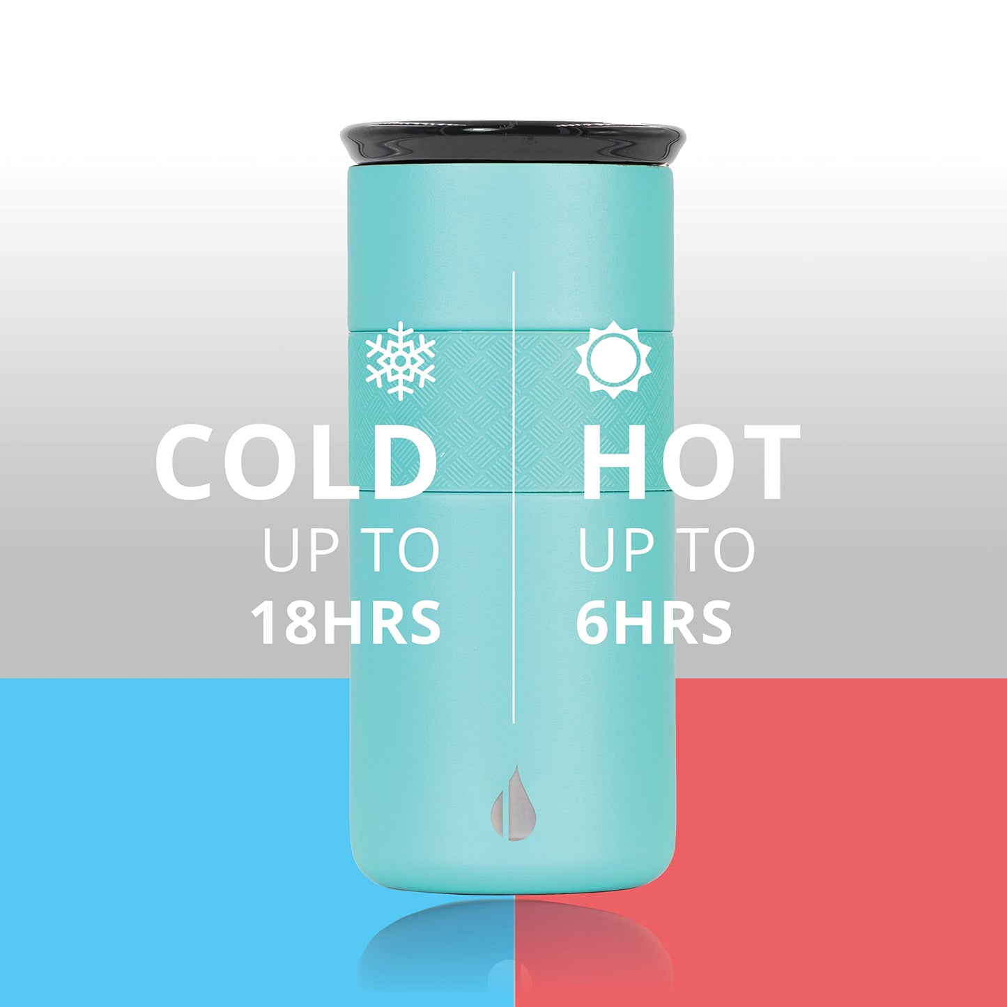 Elemental Artisan Insulated Tumbler, Triple Wall Coffee Travel Mug, Reusable Stainless Steel Coffee Tumbler with Ceramic Lid, Thermal Coffee Cups for Hot (6 Hrs) & Cold (18 Hrs), 16oz - Robin's Egg