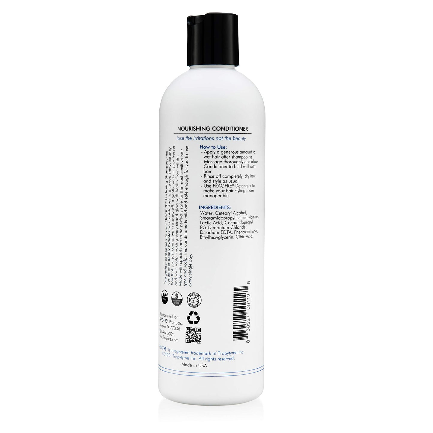 FRAGFRE Fragrance Free Conditioner 12 oz (3-Pack Gift Set) - Parabens Free Hypoallergenic - Hair Conditioner for Sensitive Skin - Deep Conditioning for Normal Treated and Fragile Hairs - Vegan GF/CF