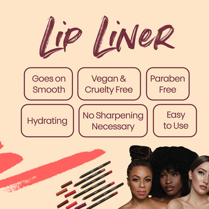 The Lip Bar | Straight Line Lip Liner | Vegan & Cruelty Free | Straight Lovin' - Mid Tone Taupe