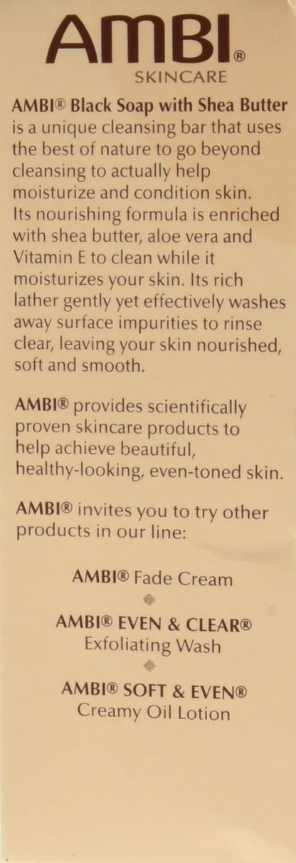 Ambi Skincare Black Soap with Shea Butter, 3.5 Oz (Pack of 2)
