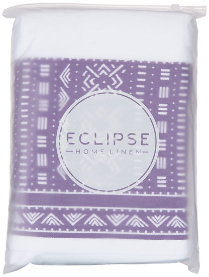 Eclipse Home OBI-Royal Purple Bathroom Towel Set - Pure Cotton Bath Towels - Soft, Fluffy Super Absorbent Cloths for Shower, Beach - African Mud Cloth Patterned - Set of 3 Luxury Bathroom Towels