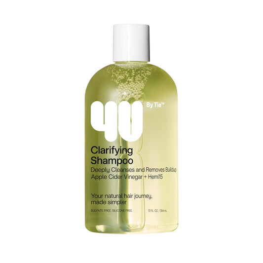 4U by Tia Clarifying Shampoo for Curly, Coily, Kinky Hair - Apple Cider Vinegar Shampoo for Clean, Refreshed Hair without stripping - Sulfate-Free & Paraben-Free Formula to remove build-up - 13 fl. oz