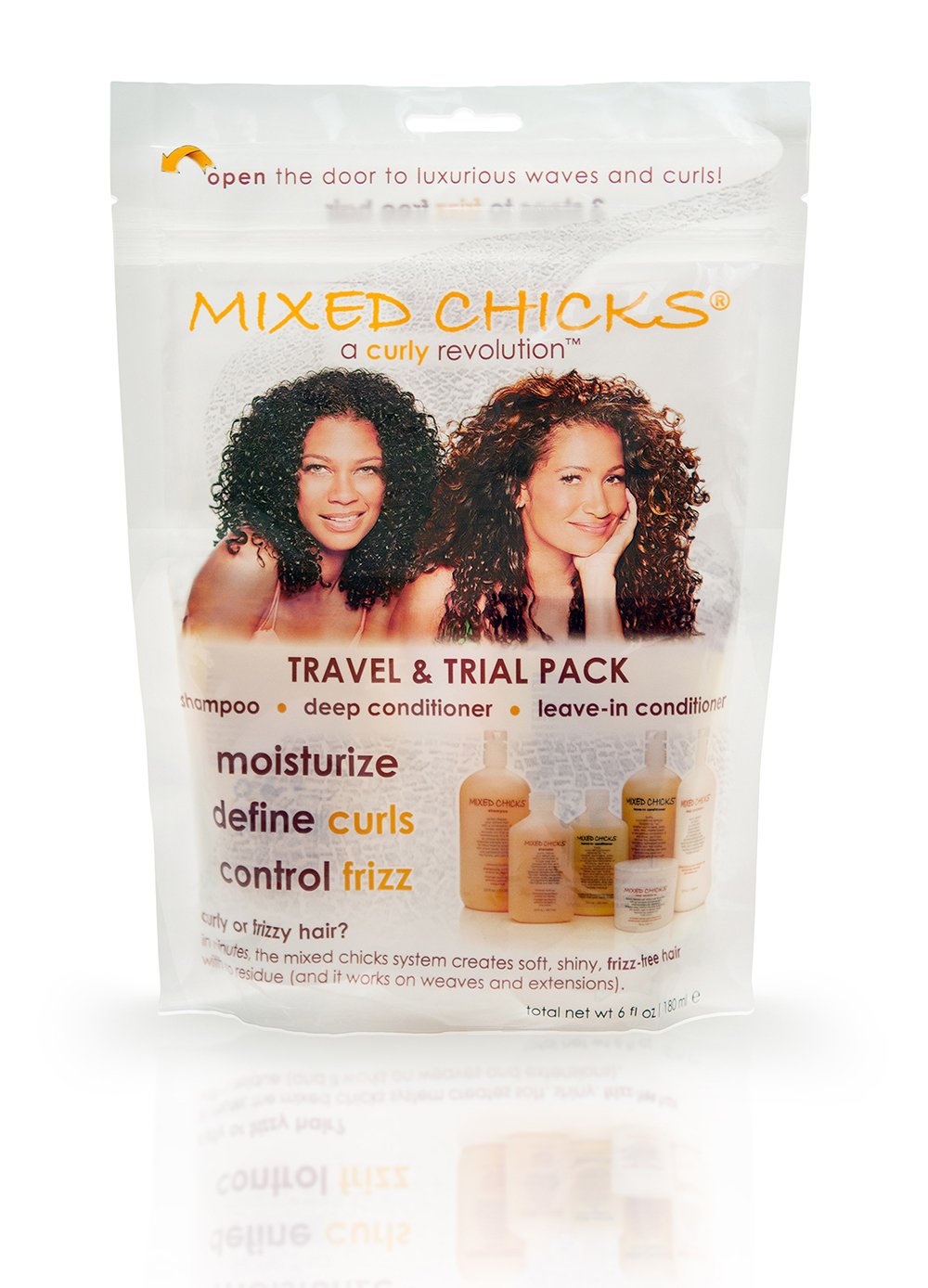 Mixed Chicks Travel & Trial Pack - Shampoo, Deep Conditioner, Leave-in Conditioner, 2 fl. oz. each