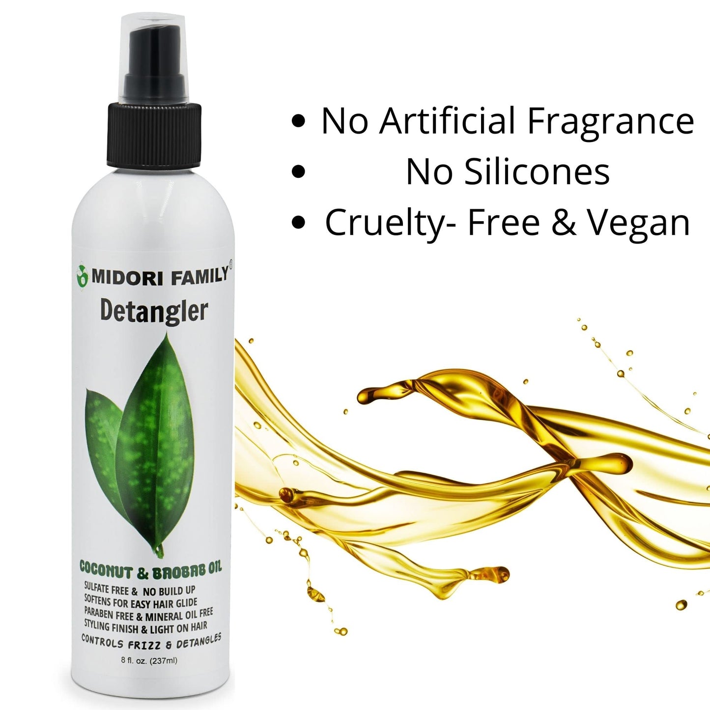 Midori Family Detangling-leave-in conditioning spray with Organic coconut, baobab and rosemary