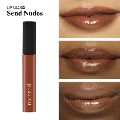 Mented Cosmetics | Deep Tan Nude Lip Gloss, Send Nudes | Vegan, Paraben-Free, Cruelty-Free Gloss Topper | Long Lasting and Moisturizing Lipgloss