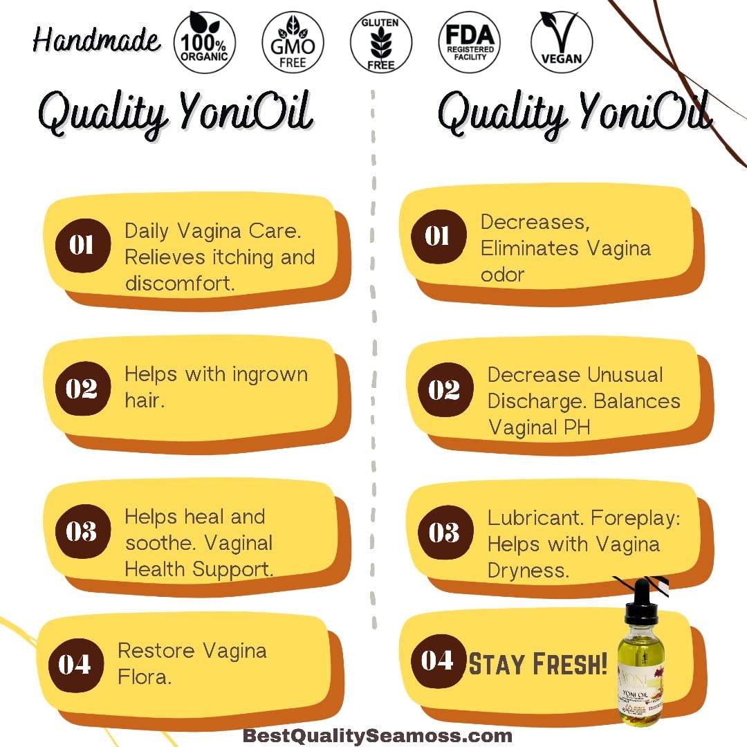 USA Made Yoni Oil, Mint Fresh Feminine Care Oil, Reduces Odor, Restores pH Balance, All Natural, Herbal Yoni Blend with Tea Tree Oil, Mint, Lemongrass, Jasmine & Chamomile Oils, 1.1 oz