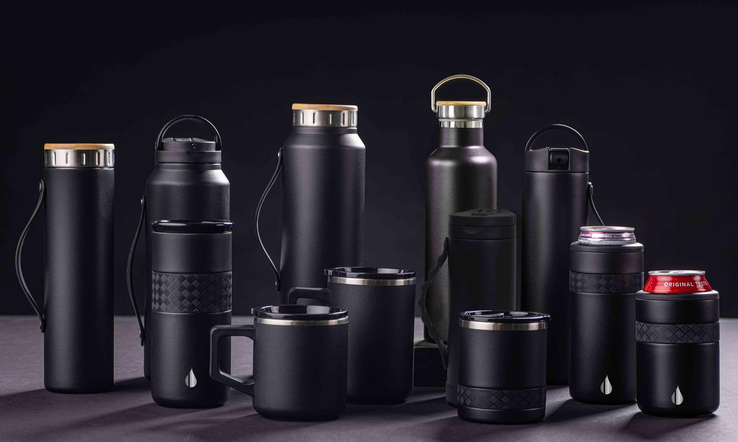 Elemental Artisan Insulated Tumbler, Triple Wall Coffee Travel Mug, Reusable Stainless Steel Coffee Tumbler with Ceramic Lid, Thermal Coffee Cups for Hot (6 Hrs) & Cold (18 Hrs), 12oz - Matte Black