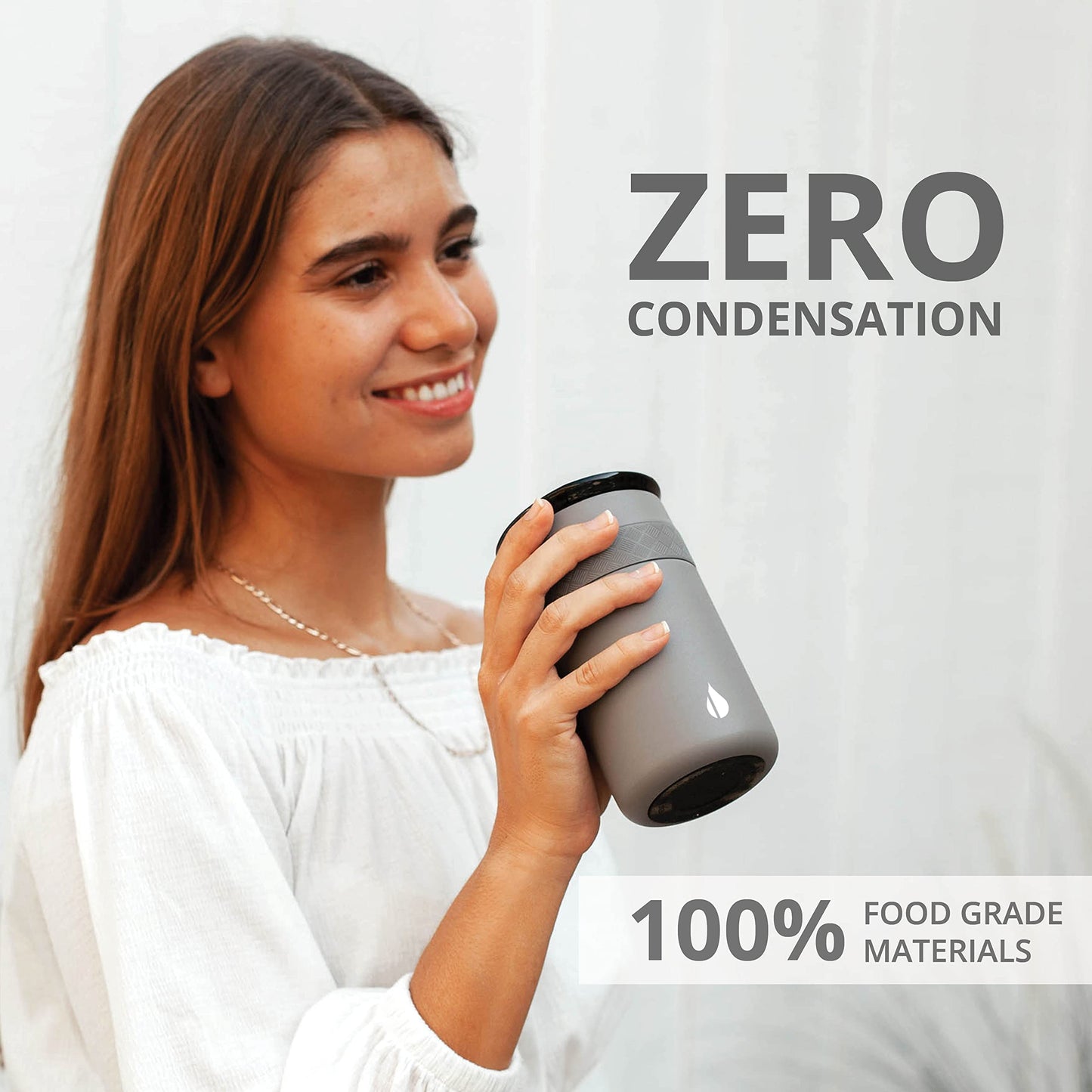 Elemental Artisan Insulated Tumbler, Triple Wall Coffee Travel Mug, Reusable Stainless Steel Coffee Tumbler with Ceramic Lid, Thermal Coffee Cups for Hot (6 Hrs) & Cold (18 Hrs), 16oz - Graphite