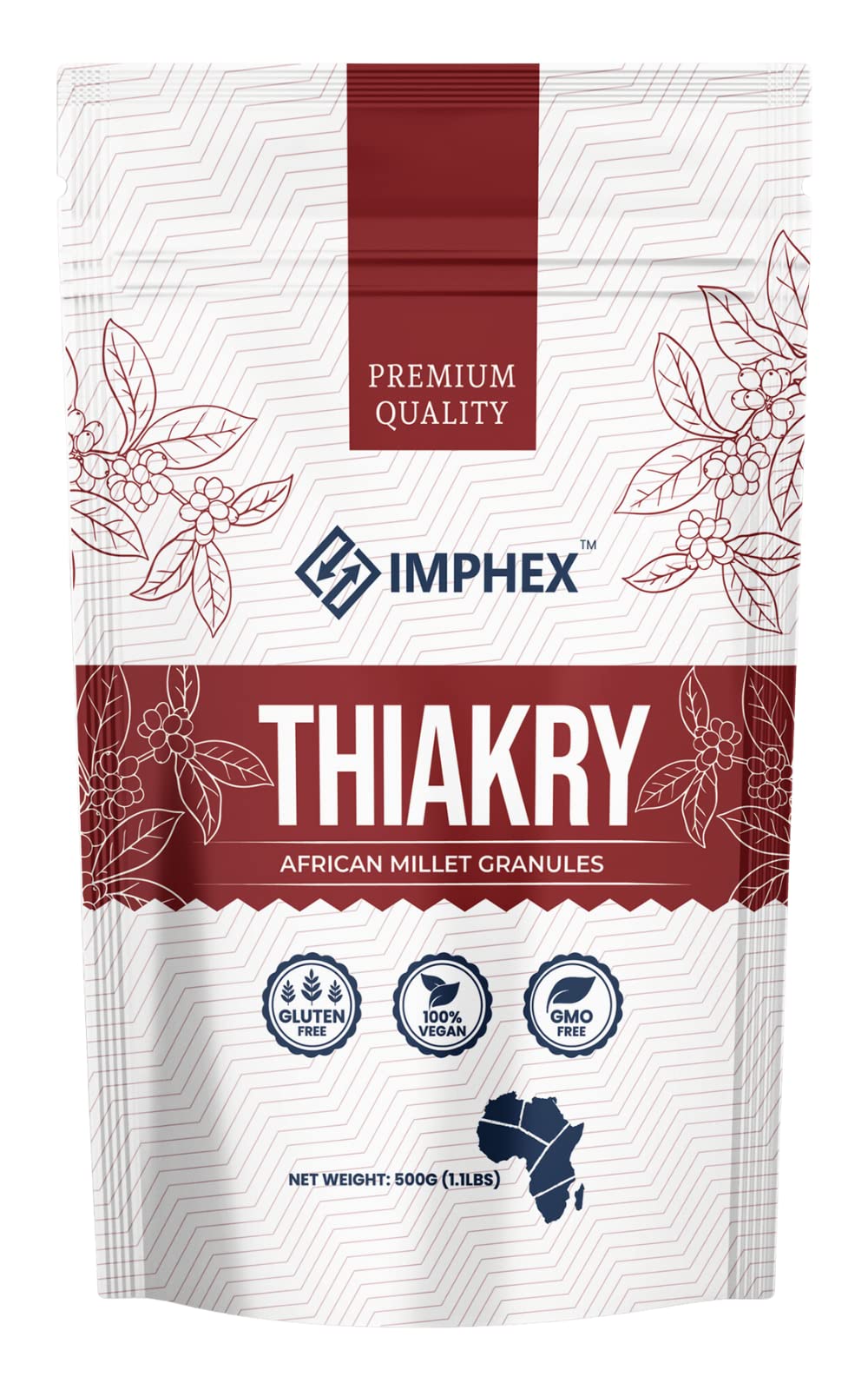 Imphex Thiakry | Degue | African Millet Granules For Dessert | 500g (1.1 Pound) | Vegan | Gluten Free | Non GMO