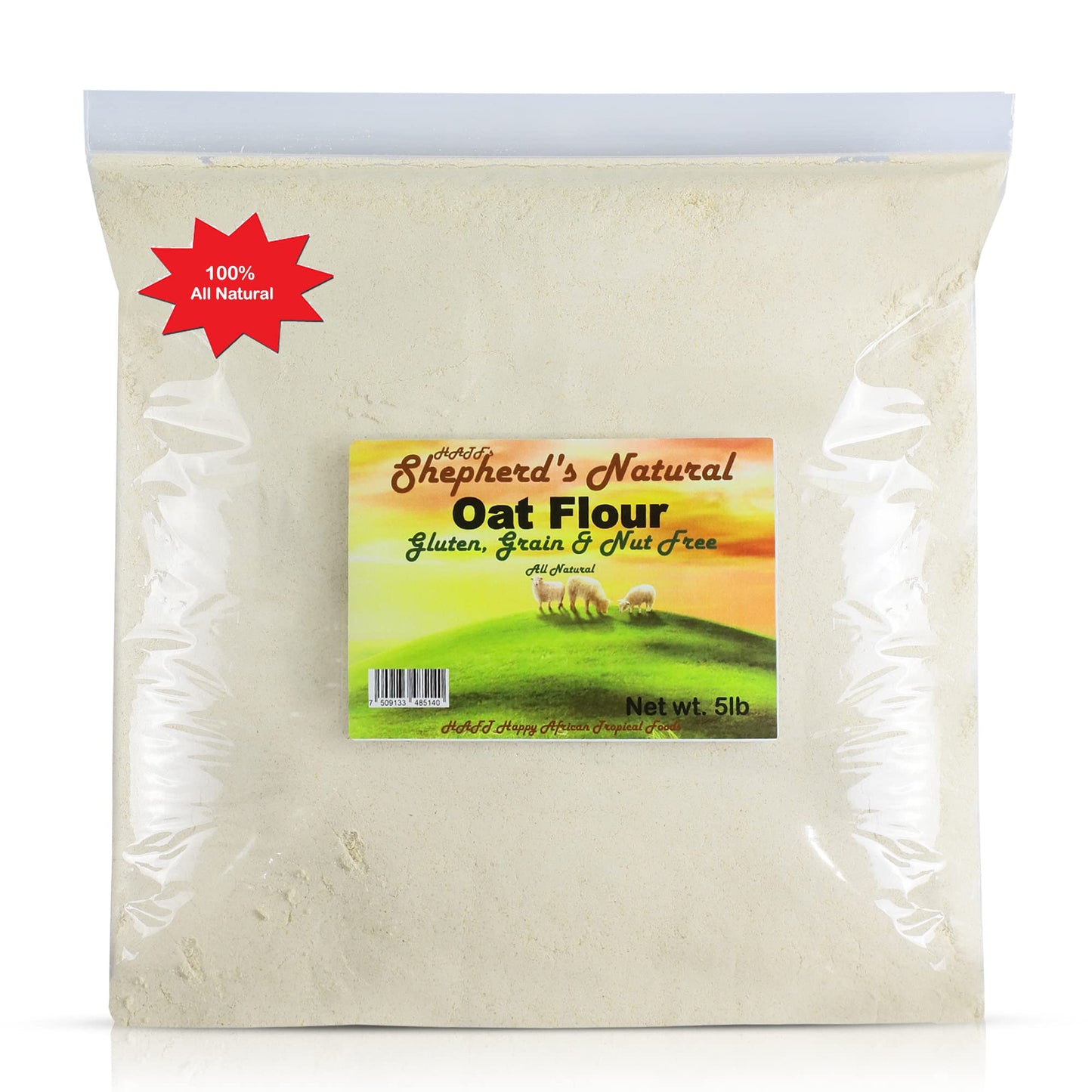 Oat Flour by HATF's Shepherd's Natural, 100% All Natural 5 lb. / 80 oz. bag