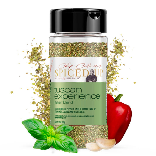 Spiced Up by Chef Calvin - Tuscan Experience Italian Seasoning Blend 3.9 oz/122 g - Mix of Spices and Seasoning, Perfect for Cooking - Premium Italian Seasoning for All Your Culinary Needs